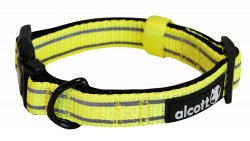 Alcott Reflexní obojek pro psy Adventure žlutý velikost S