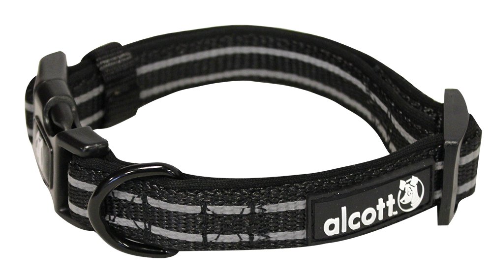 Alcott reflexní obojek pro psy, Adventure, černý, 