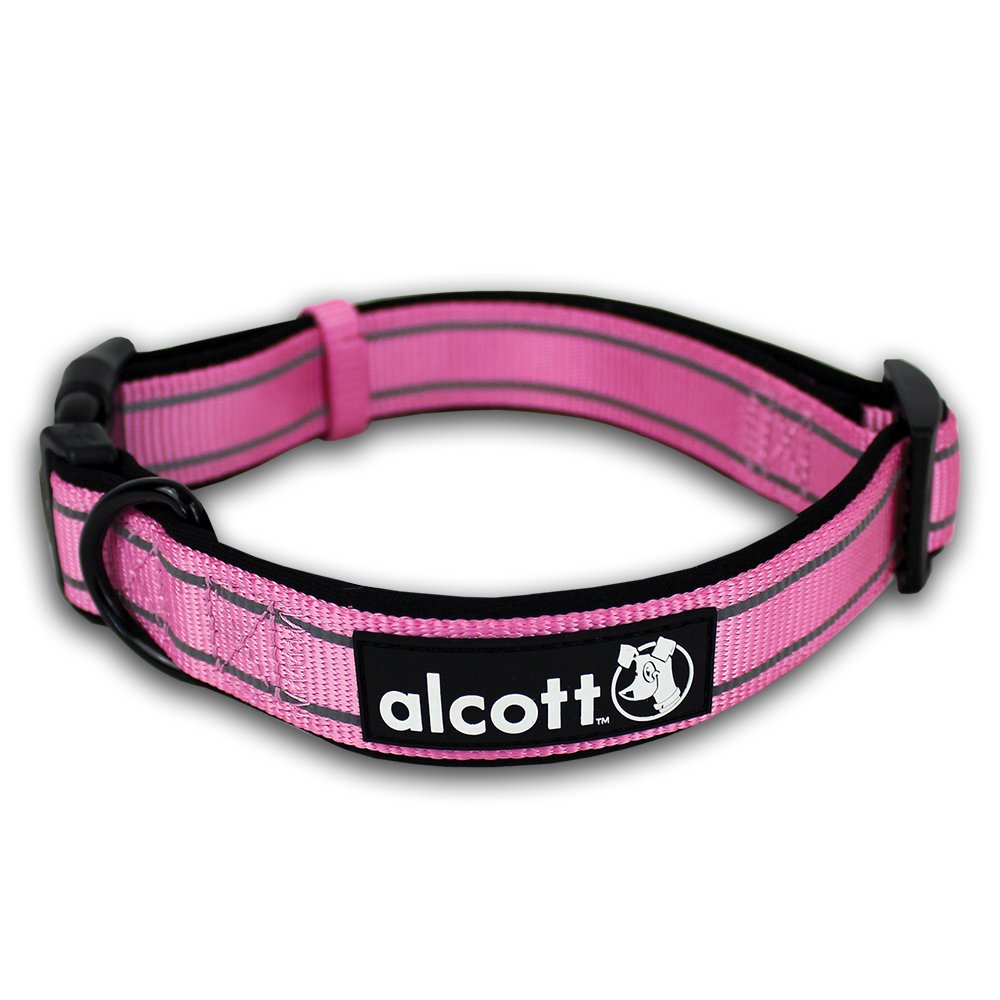 Alcott reflexní obojek pro psy, Adventure, růžový,