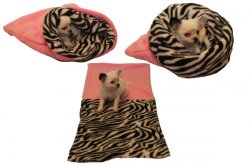Marysa pelíšek 3v1 pro štěňátka/koťátka, světle růžový/zebra