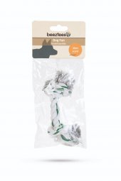 Beeztees Hračka pro psy Flossy lano zeleno-bílé 20cm