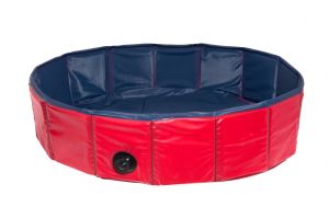 Karlie Skládací bazén pro psy modro/červený 120x30cm