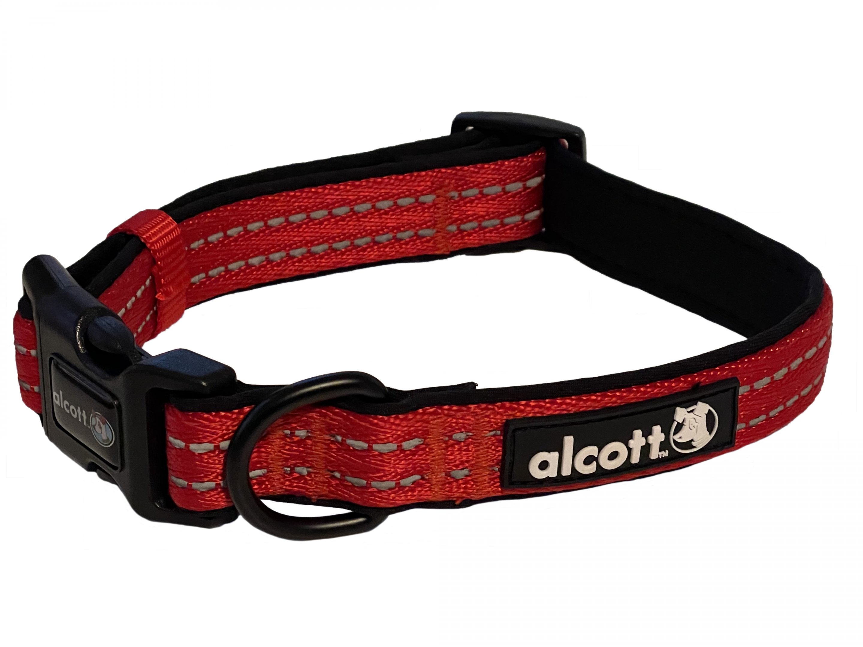 Alcott Reflexní obojek pro psy Adventure zářivě červený velikost S