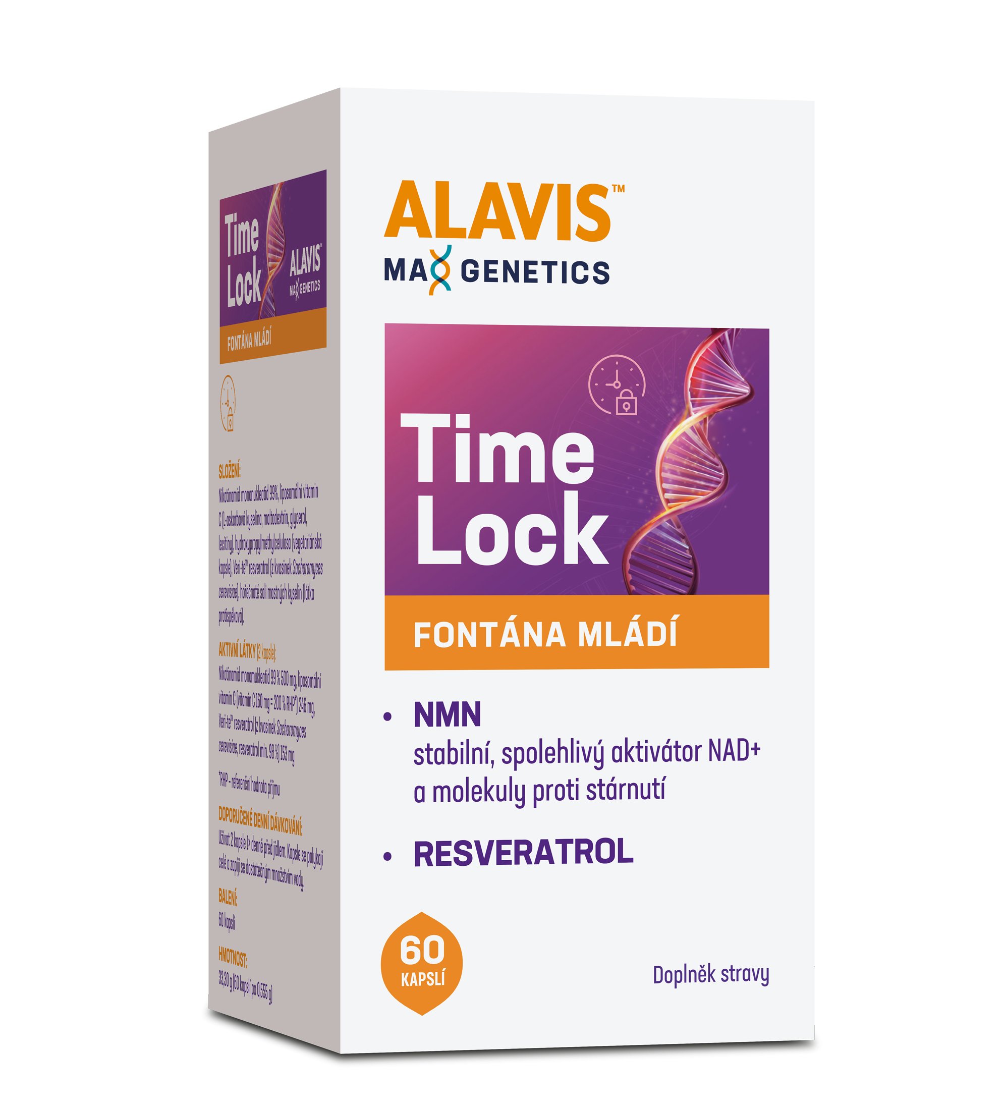 ALAVIS MAX Genetics TimeLock NMN 60 kapslí